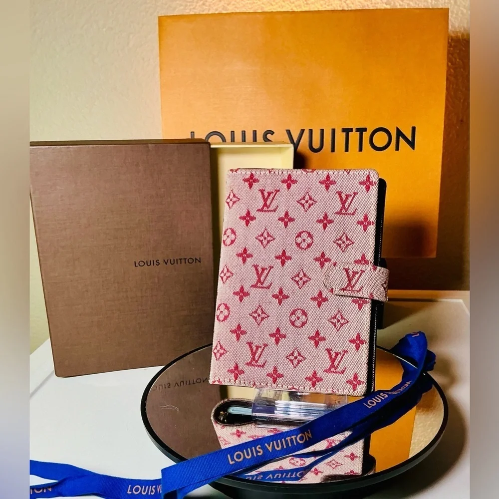 LOUIS VUITTON Cherry Authentic Monogram Mini Agenda Cerise W/Box & Dust Bag